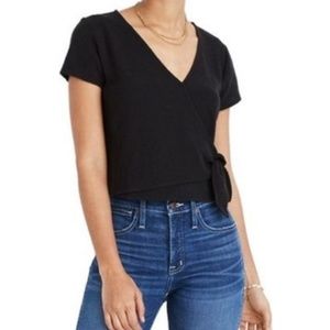 Madewell Texture and Crepe wrap top